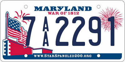 MD license plate 7AA2291