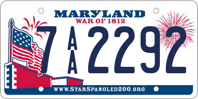 MD license plate 7AA2292