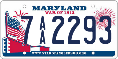 MD license plate 7AA2293