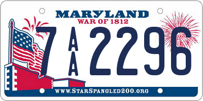 MD license plate 7AA2296