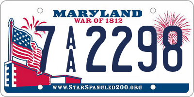 MD license plate 7AA2298