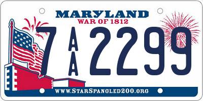 MD license plate 7AA2299