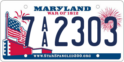 MD license plate 7AA2303