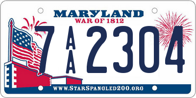 MD license plate 7AA2304