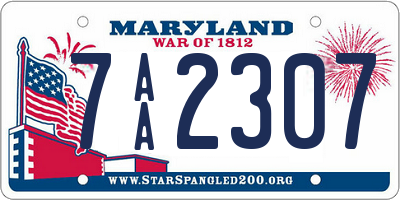 MD license plate 7AA2307