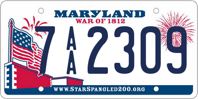 MD license plate 7AA2309