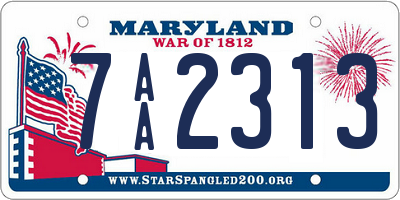 MD license plate 7AA2313