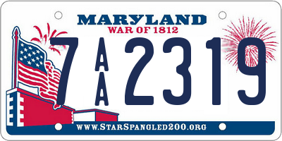 MD license plate 7AA2319