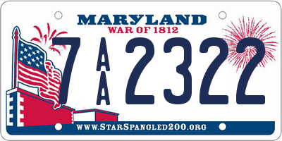 MD license plate 7AA2322