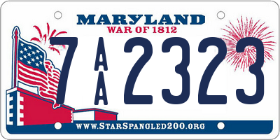 MD license plate 7AA2323