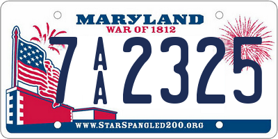 MD license plate 7AA2325