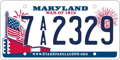 MD license plate 7AA2329