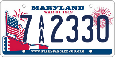 MD license plate 7AA2330