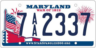 MD license plate 7AA2337