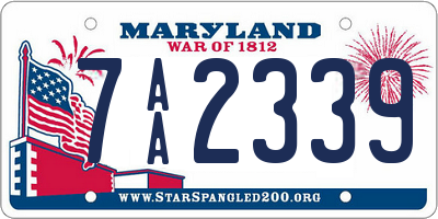 MD license plate 7AA2339