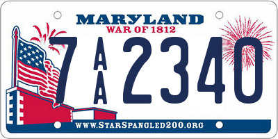 MD license plate 7AA2340