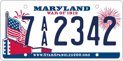 MD license plate 7AA2342