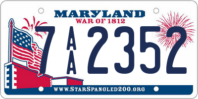 MD license plate 7AA2352