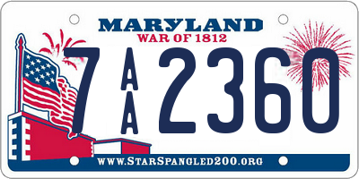 MD license plate 7AA2360