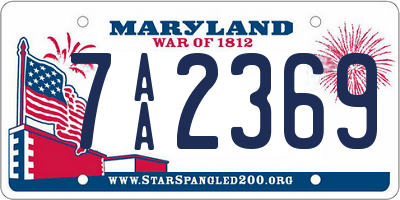 MD license plate 7AA2369