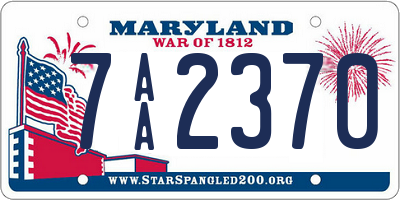 MD license plate 7AA2370