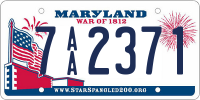 MD license plate 7AA2371