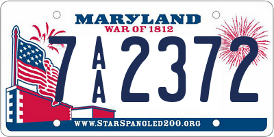 MD license plate 7AA2372