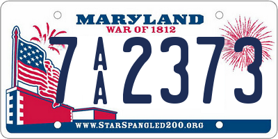 MD license plate 7AA2373