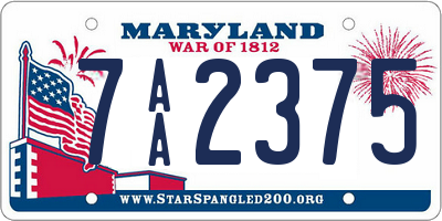 MD license plate 7AA2375