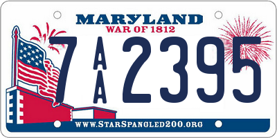 MD license plate 7AA2395