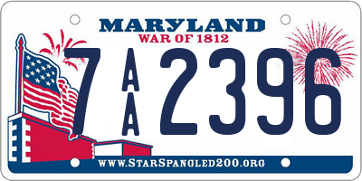 MD license plate 7AA2396