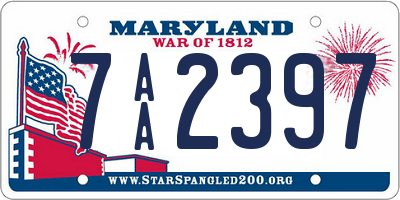 MD license plate 7AA2397