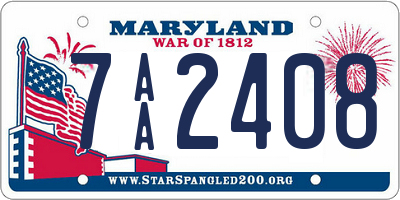 MD license plate 7AA2408