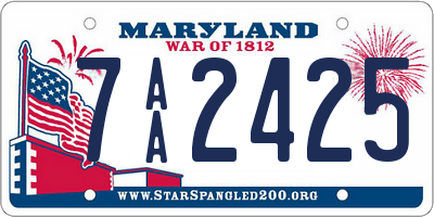 MD license plate 7AA2425