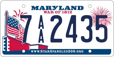 MD license plate 7AA2435