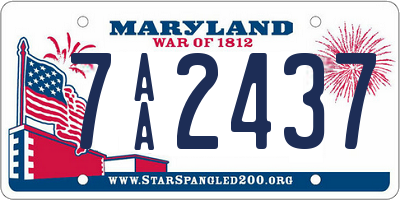 MD license plate 7AA2437