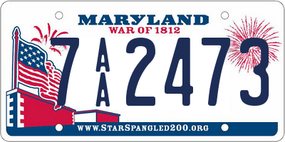 MD license plate 7AA2473