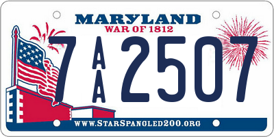 MD license plate 7AA2507