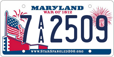 MD license plate 7AA2509