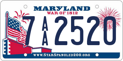 MD license plate 7AA2520