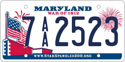 MD license plate 7AA2523