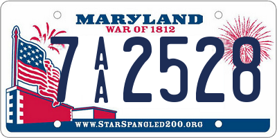 MD license plate 7AA2528
