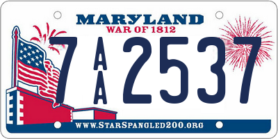 MD license plate 7AA2537