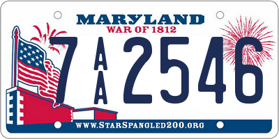 MD license plate 7AA2546