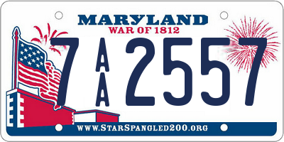 MD license plate 7AA2557