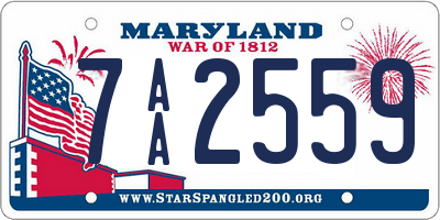 MD license plate 7AA2559
