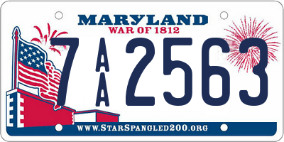 MD license plate 7AA2563