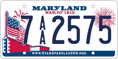 MD license plate 7AA2575