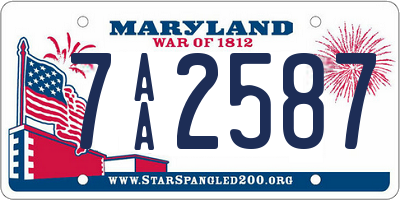 MD license plate 7AA2587