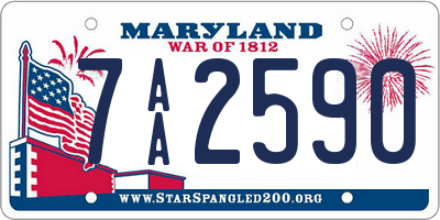 MD license plate 7AA2590